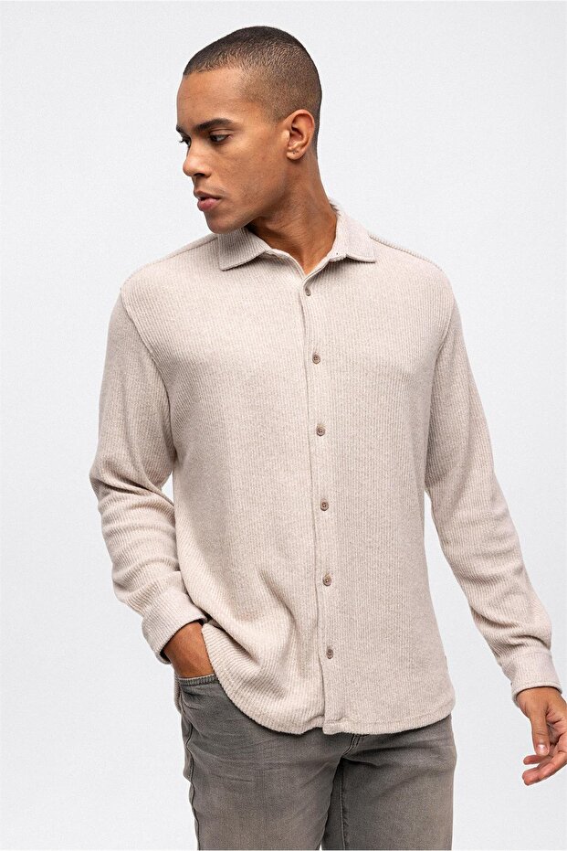 Bej Regular Fit Gömlek - 3