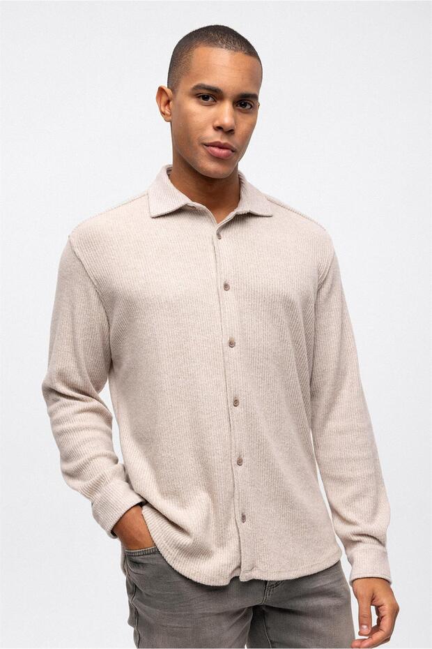 Bej Regular Fit Gömlek - 2