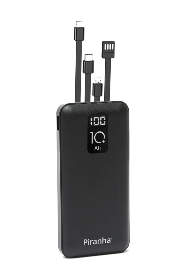 9030 LCD Göstergeli 10.000mAh Powerbank Hızlı Şarj / Type-C-USB-iOS Lightning-Micro USB Çoklu Kablo - 4