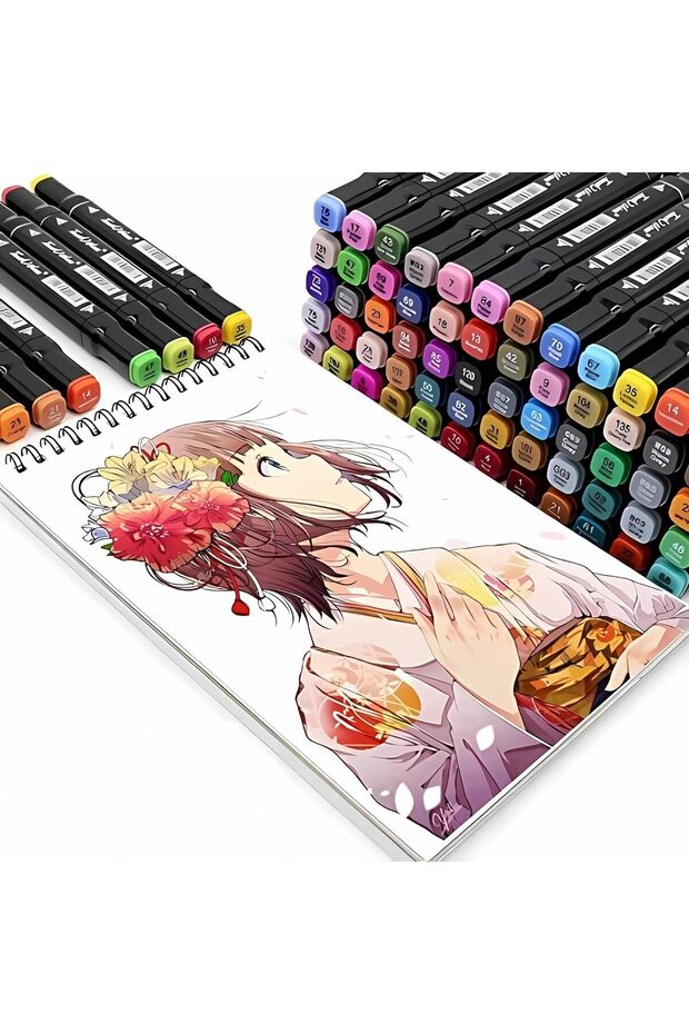 Dual Tip Art Markers with Carrying Case – Odorless & Non-Toxic Twin Head Permanent Colourin - 4