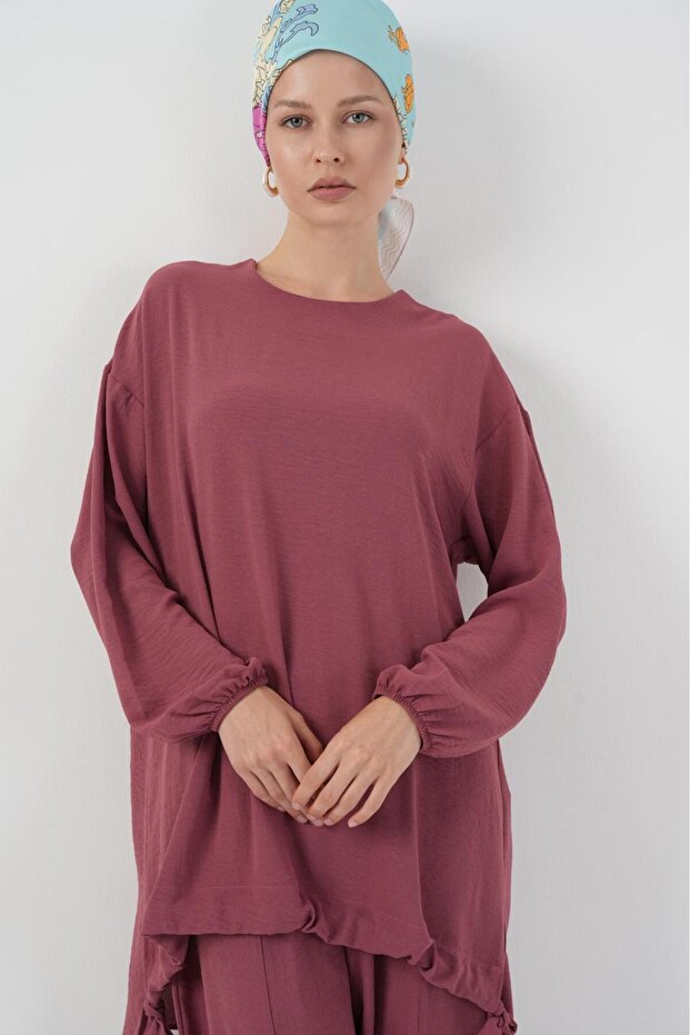 6682 Tunik Pantolon İkili Takım - Gül Kurusu - 2