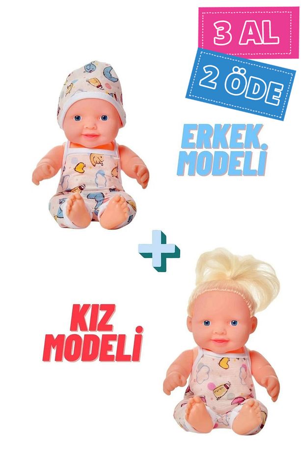 Erkek Ve Kız Modelli 2 Adet Konuşan Ağlayan Et Bebek - 1