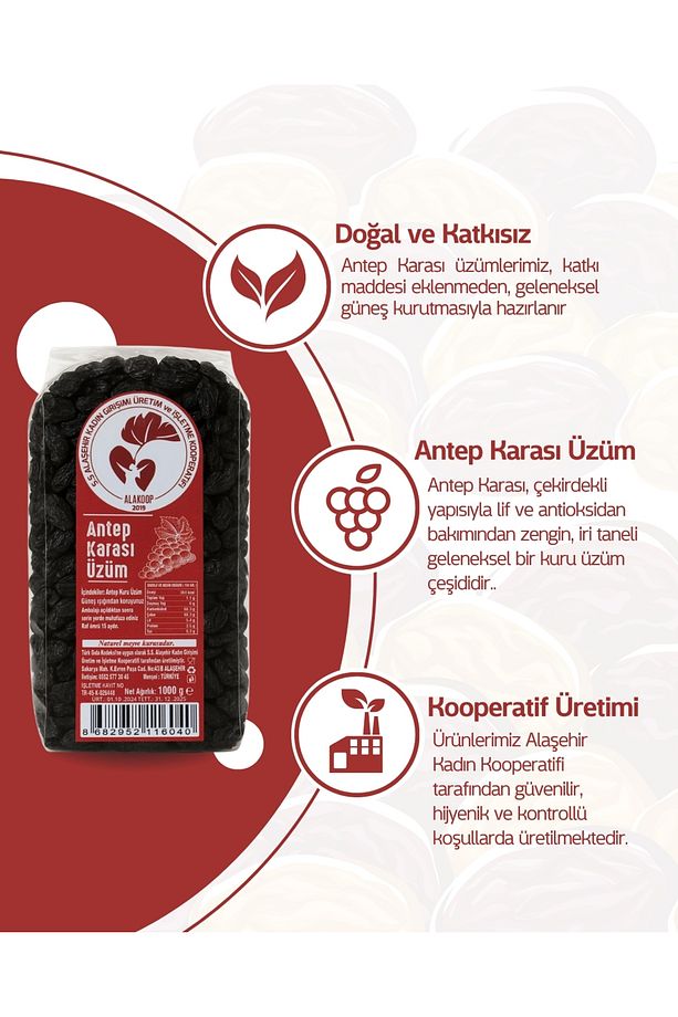 Antep Karası Kuru Üzüm 1 Kg. - 3