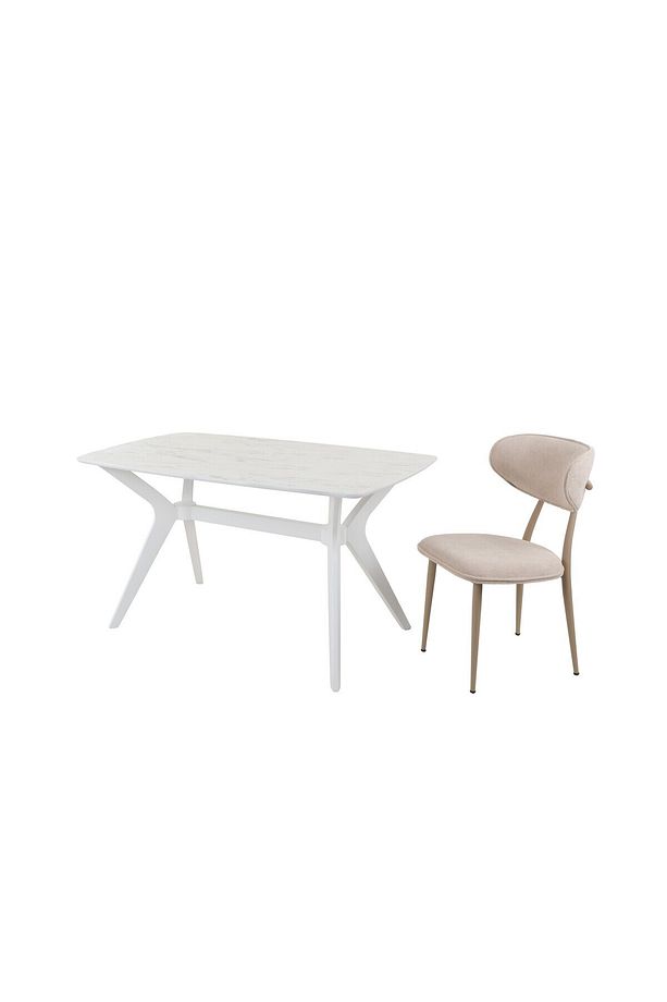 VİKTORİA MUTFAK VE SALON MASASI MARMO/BEYAZ 80X138 (Sadece Masa) - 4