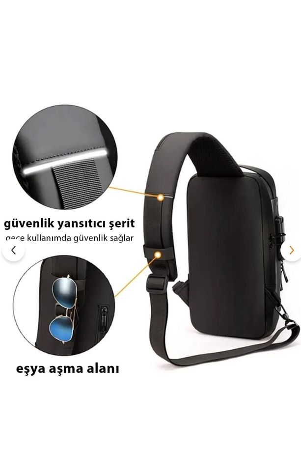 Nanopro Usb Şarj Portlu Ve Kilitli Şık Omuz Göğüs Çantası Karma Renkler Yakın Renkler - 3