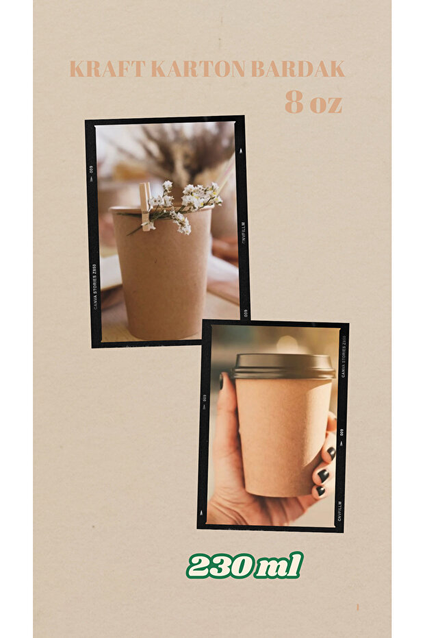 Karton Bardak 8 Oz -25 Adet - 6