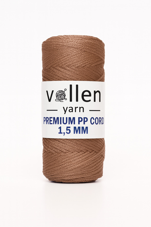 1.5mm-150mt Polyester Makrome Ipi, Supla Ipi, Çanta Ipi, Bileklik Ipi, Makrame, Camel - 1