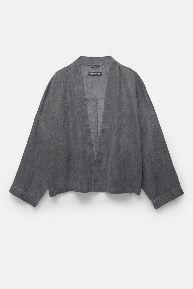 %100 keten kimono ceket - 5