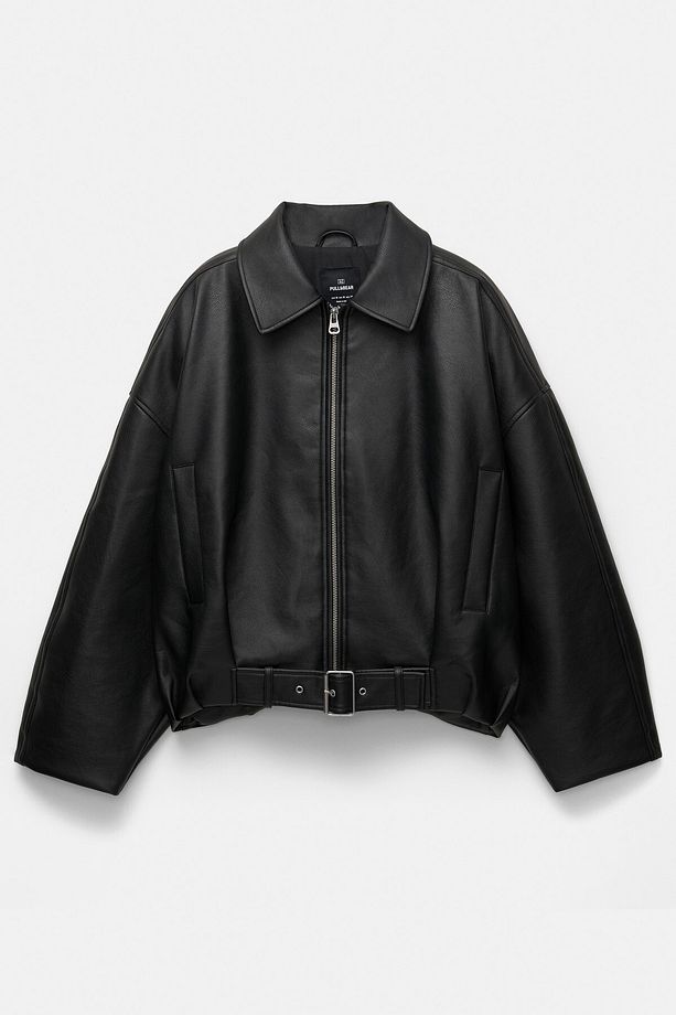 Suni deri bomber ceket - 6