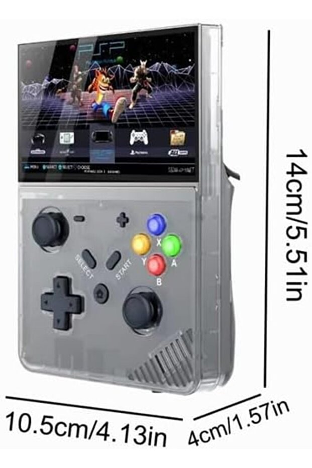 وحدة تحكم ألعاب محمولة M18 ريترو بشاشة IPS مقاس 4.3 بوصة - شحن USB-C بسعة 4000 مللي أمبير/ساعة (أسود شفاف) - 2