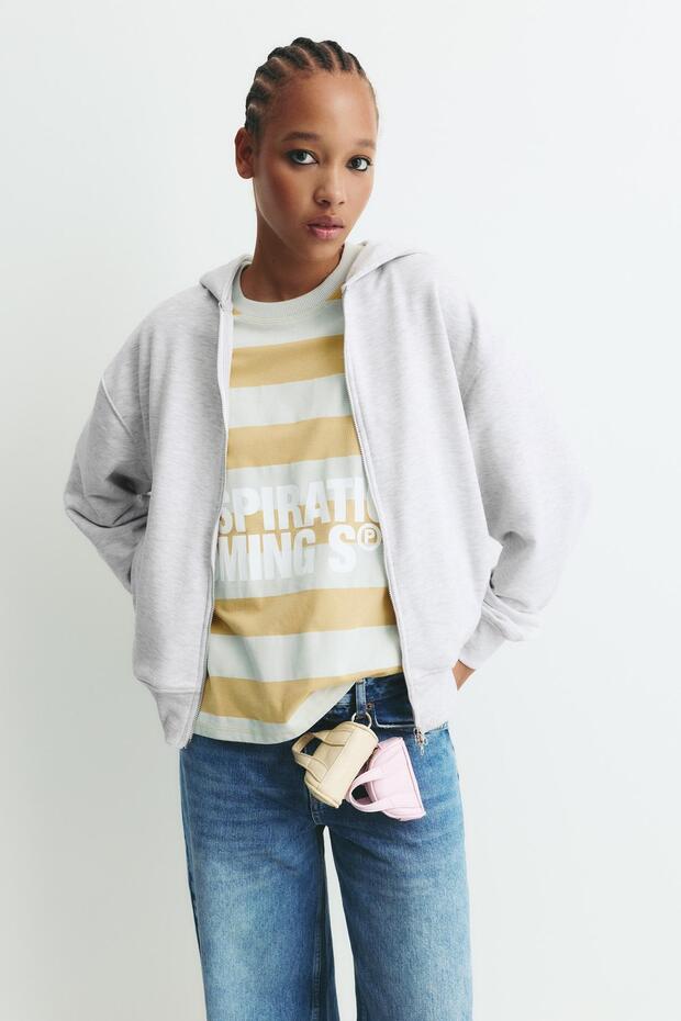 Fermuarlı kapüşonlu sweatshirt - 4