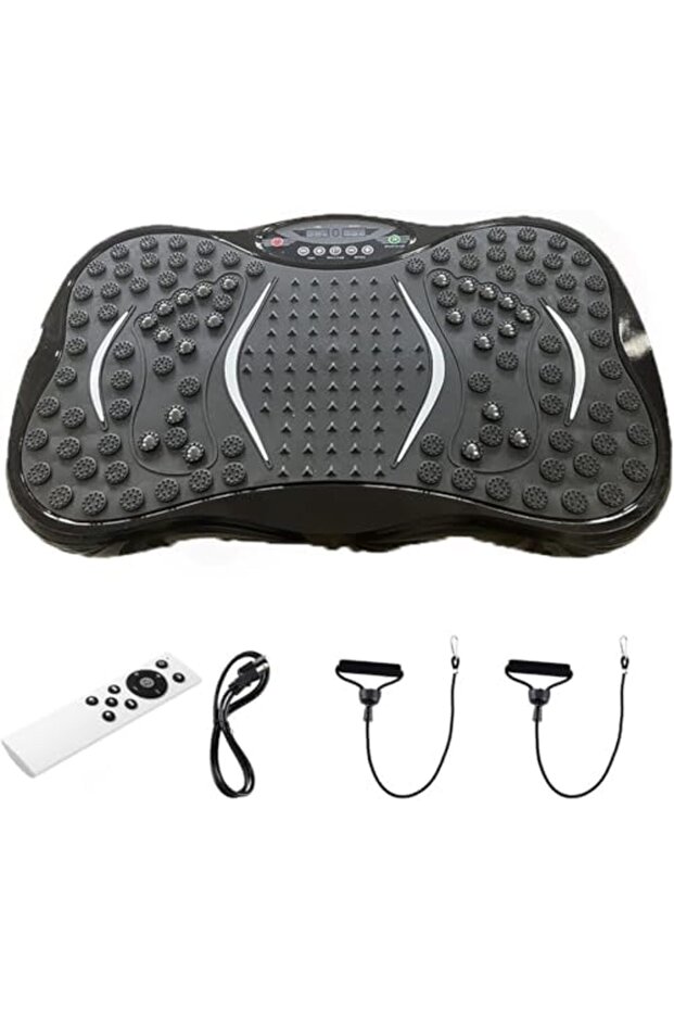 Fitness Vibration Plate with Bluetooth Speaker, Resistance Bands, 400 lb Max Load
