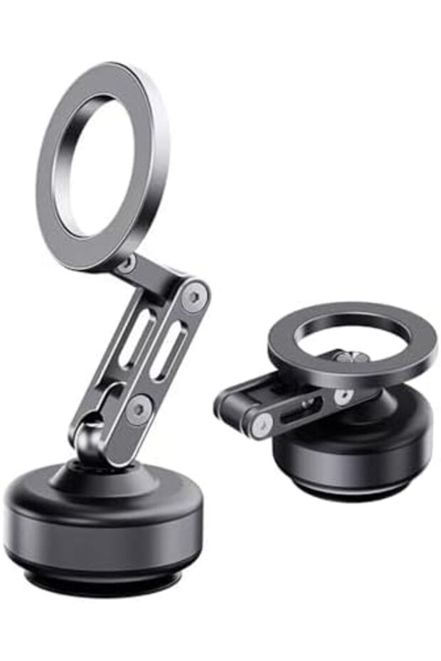 Vacuum Suction Magnetic Phone Holder X93 (Gray) - 360° Rotation Portable Magnetic Bracket