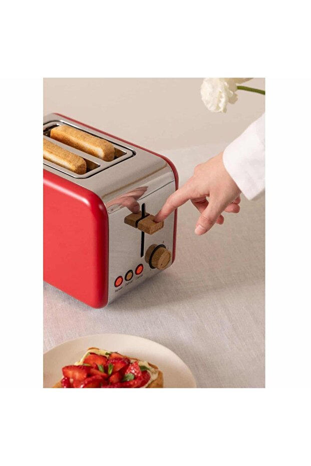 Toaster, CREATE, Retro, 2 slices, red - 3