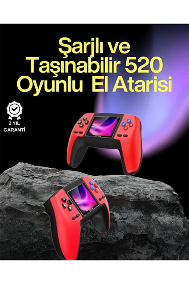 UCUZTEKNO P5 Retro GamePad – 520 Klasik Oyunlu Tak-Çalıştır Mini Konsol