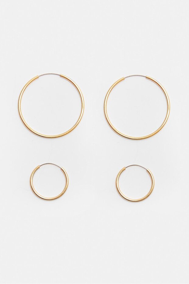 4 çift ince halka küpe - 2