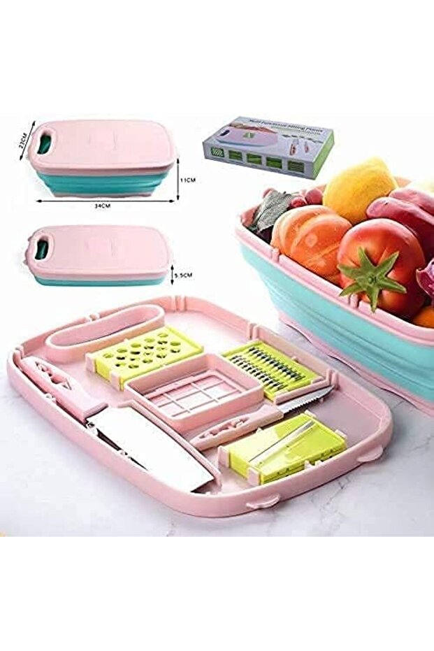 9 in 1 Multipurpose Silicone-Based Foldable Kitchen Cutting Board - 5