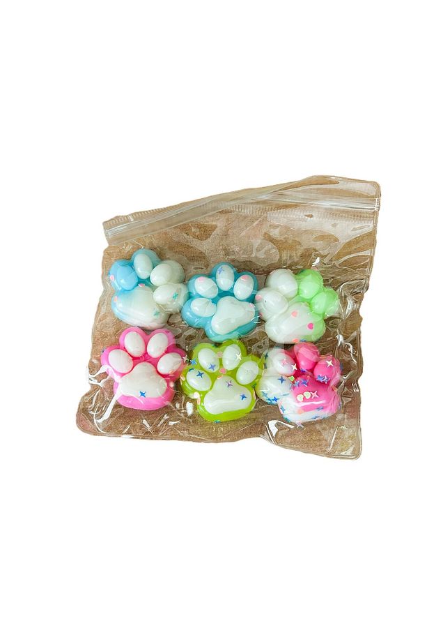6 Adet Mini Kedi Patisi-Yapişabilen Sukuşi - Squishy Pati- Muhtesem Hisli Pati -4 cm Stres - 3