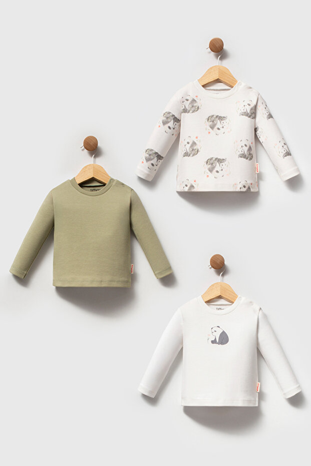 Baby Baby Panda Theme 3-Piece Sweat Set Green 16096