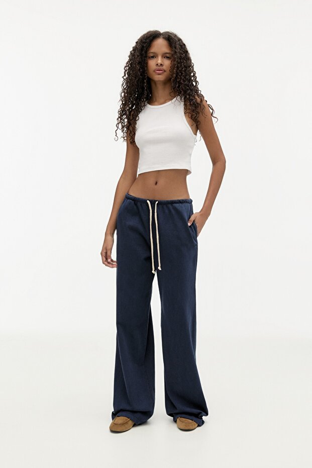 Mavi geniş paça eşofman altı - 2