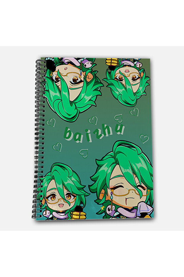 Genshin Impact Baizhu Unlined A4 School Notebook 72 Sheets Model 1 - 2