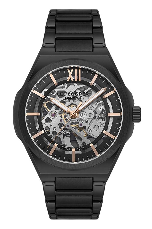 Lee Cooper LC08051.650 Men Automatic Display Watch & Metal Strap Black