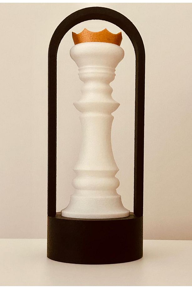 Satranç Temalı Dekoratif Gece Lambası | 3D Baskı LED Işık | Kraliçe Figürlü Lamba - 2