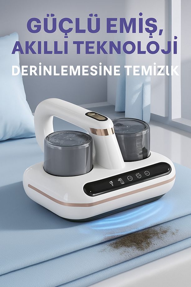Akıllı UV Süpürge Yatak Halı ve Koltuk İçin Sessiz ve Güçlü Emiş Teknolojisi Küçük Şarjlı Süpürge - 2