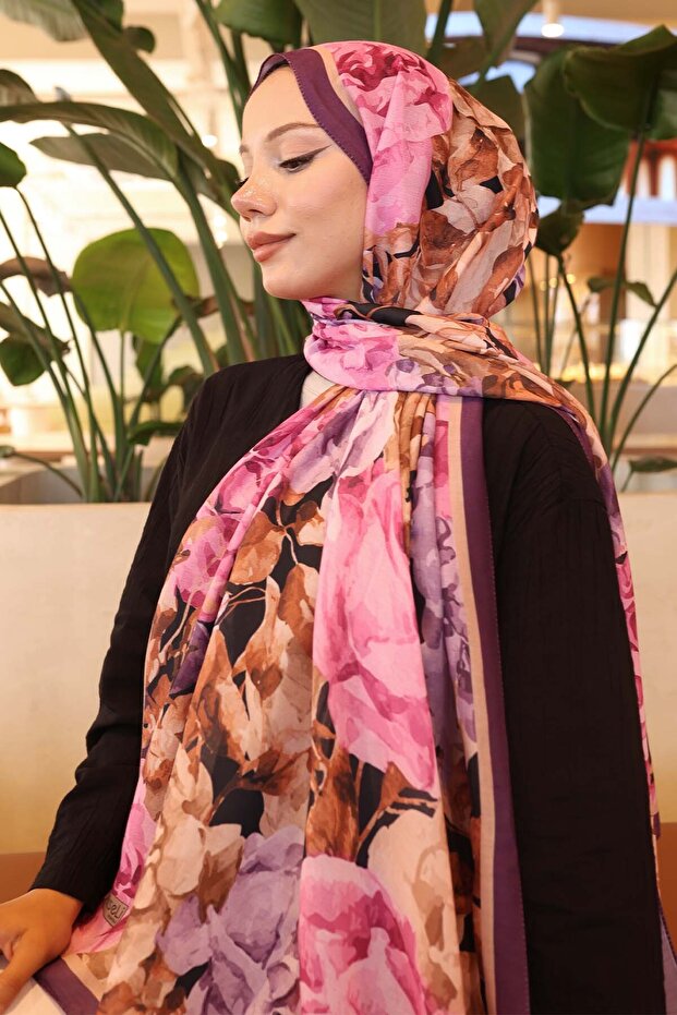 Patterned Shawl Purple İpk111 - 2