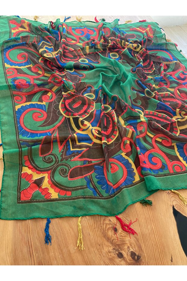 Ethnic 110 X 110 cm Pareo Scarf Shawl Paisley 1757089
