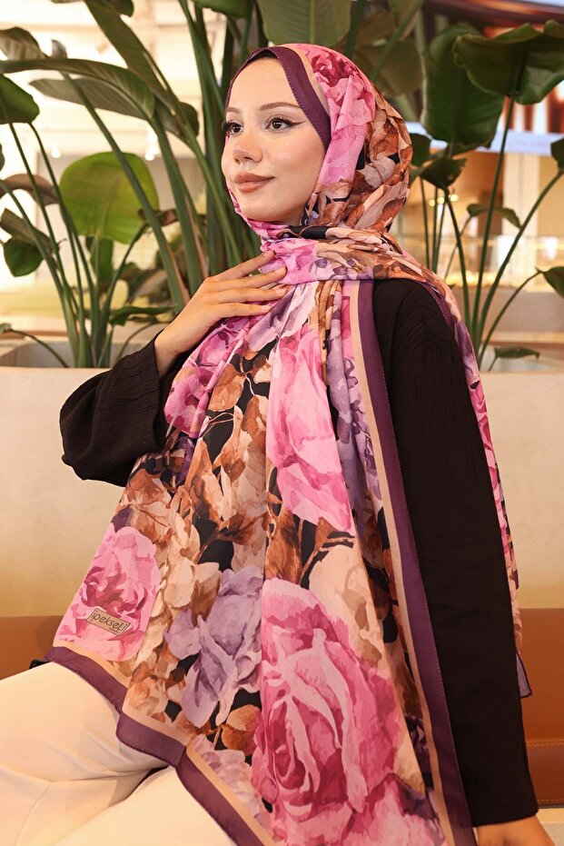 Patterned Shawl Purple İpk111 - 3
