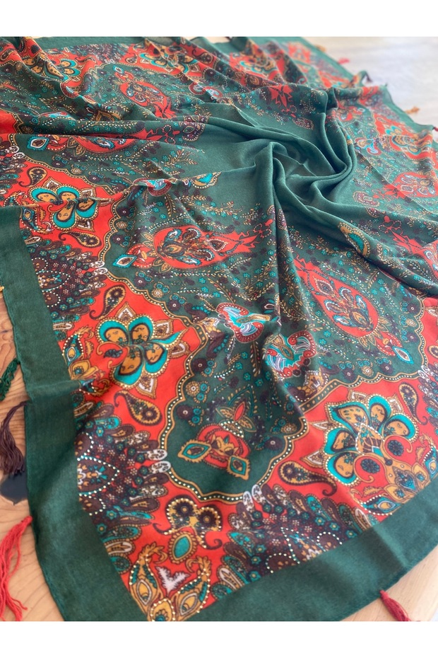 Ethnic 110 X 110 cm Pareo Scarf Shawl Paisley 1757089