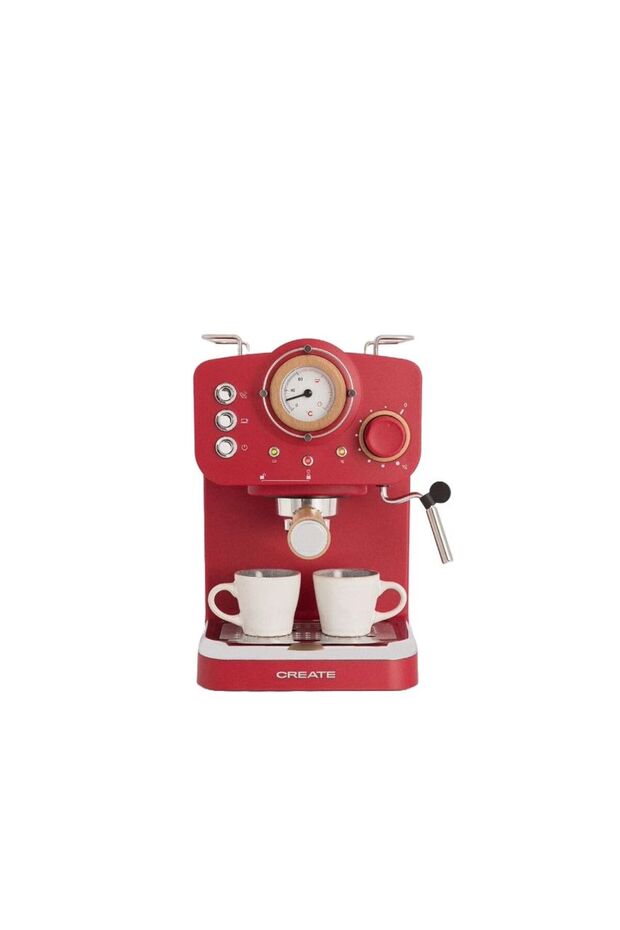 Espressor manual retro, CREATE, Thera Retro, roșu
