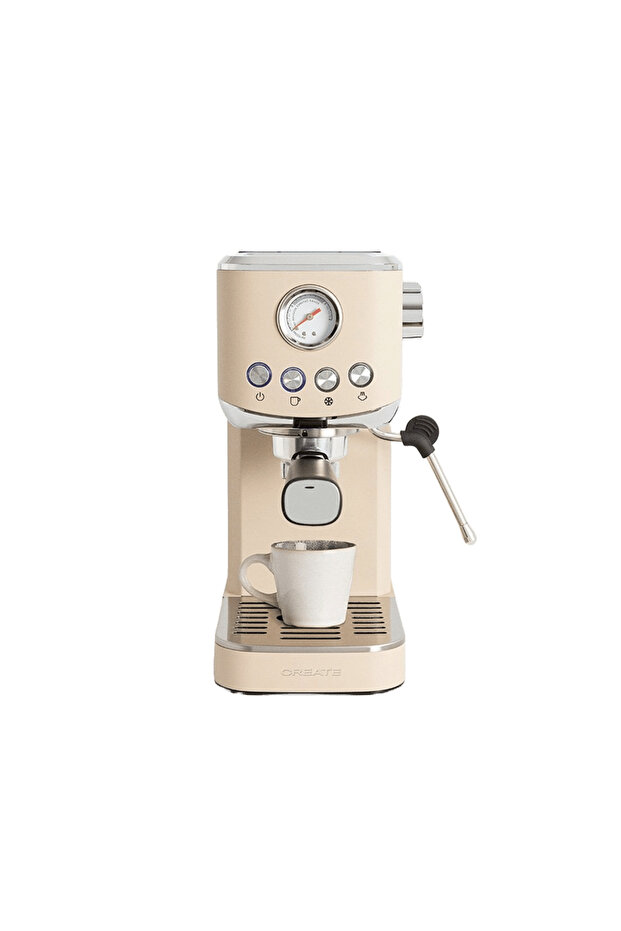 Retro semi-automatic espresso machine, CREATE, Thera Classic Compact, beige - 1