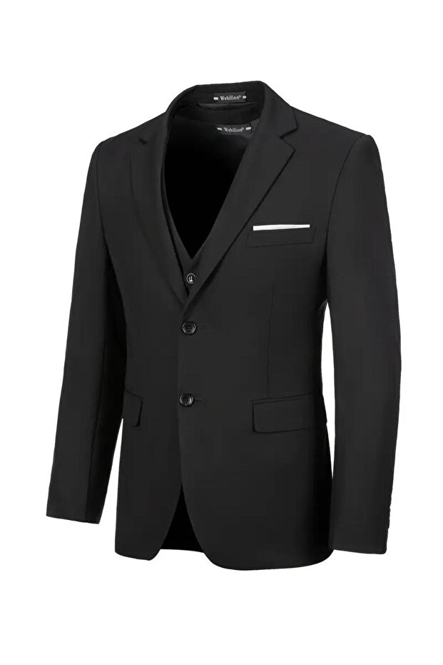 Men's Navy Blue Silim Fitt Vest Suit Bgl-St04304
