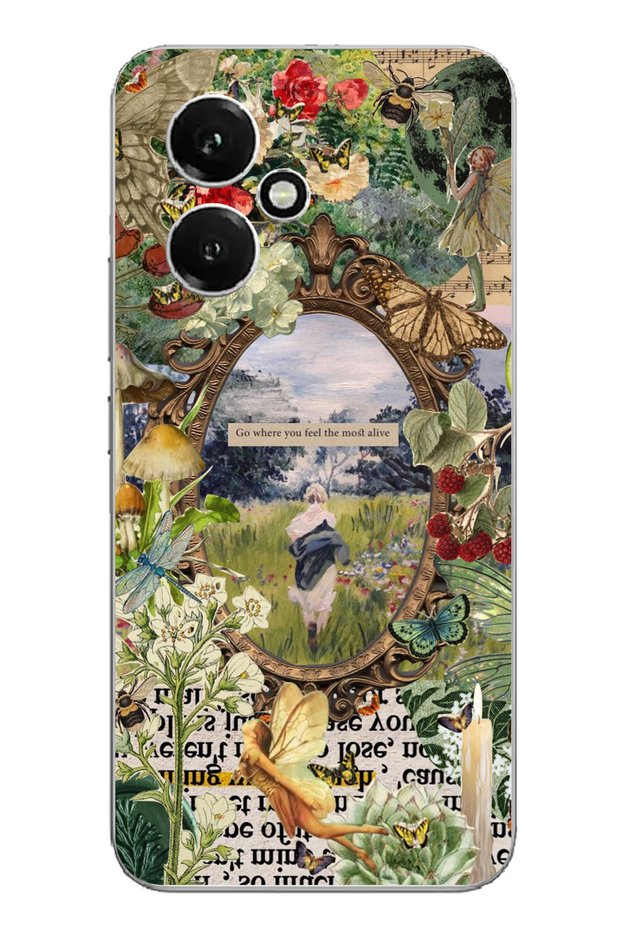Honor 400 Compatible Green Nature Transparent Silicone Case