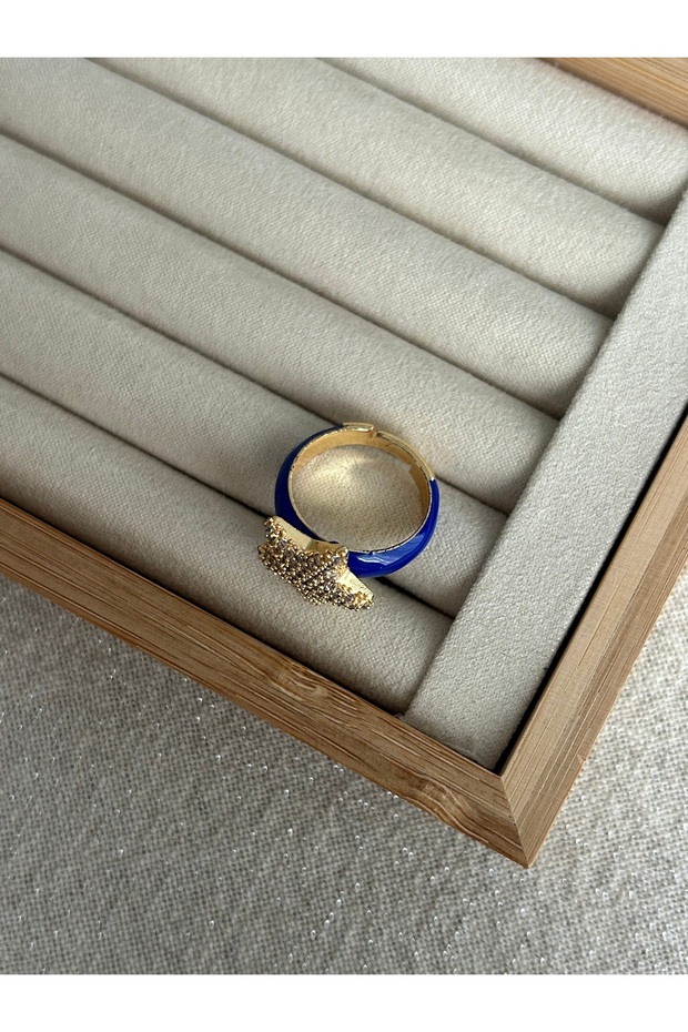 خاتم نجمة حجر المينا الأزرق - 2