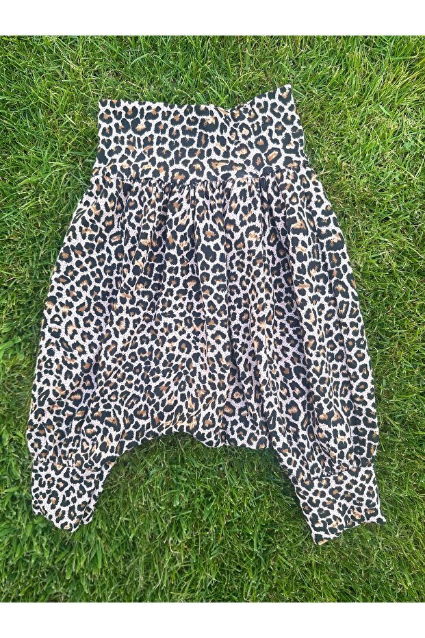 Girl's Patterned Baggy Pants with Elastic Waist