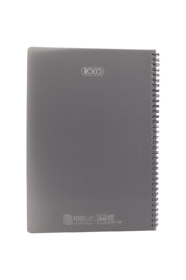 دفتر ملاحظات، A4، 100 ورقة، مسطر مربع، رمادي - 1