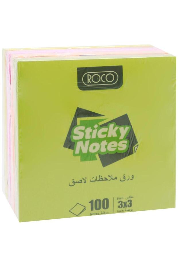 Sticky Notes Assorted Pack, 3" X 3", 100 Notes, Assorted Neon Color - 1