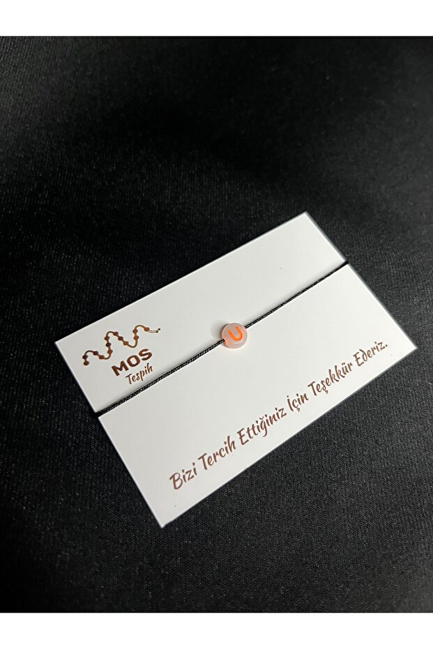 Letter U Adjustable Drawstring Luck Bracelet - 1