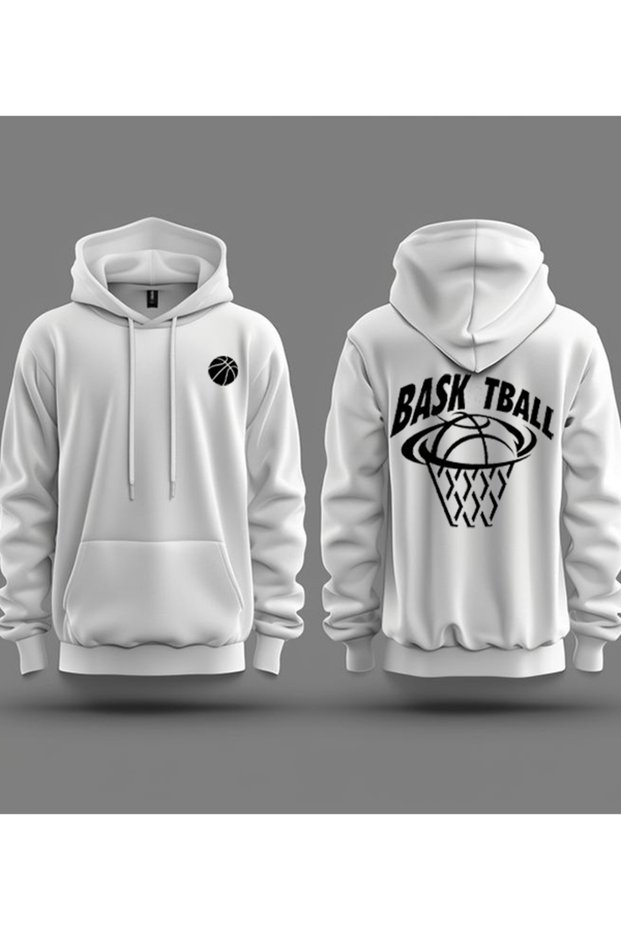 New Season Basketball Printed 3 Thread Cotton Hooded Sweatshirt Sebesta Fashion