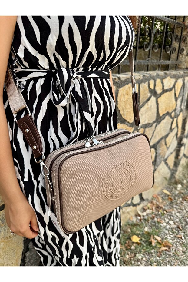 Original Women's Sand Brown 5-Compartment Cross Shoulder Bag 236000Pc
