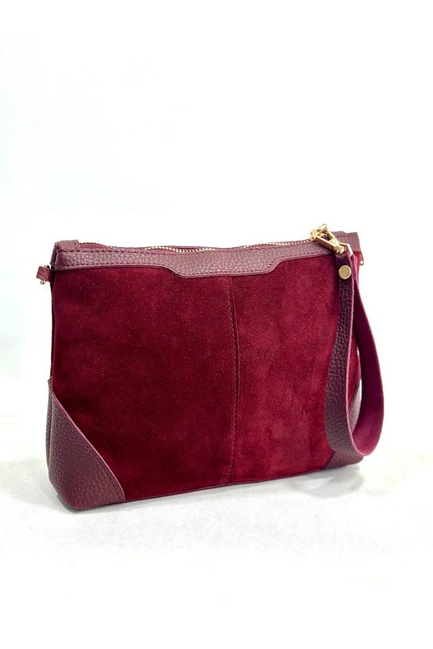 Genuine suede leather lined zipper closure new season women's bag.