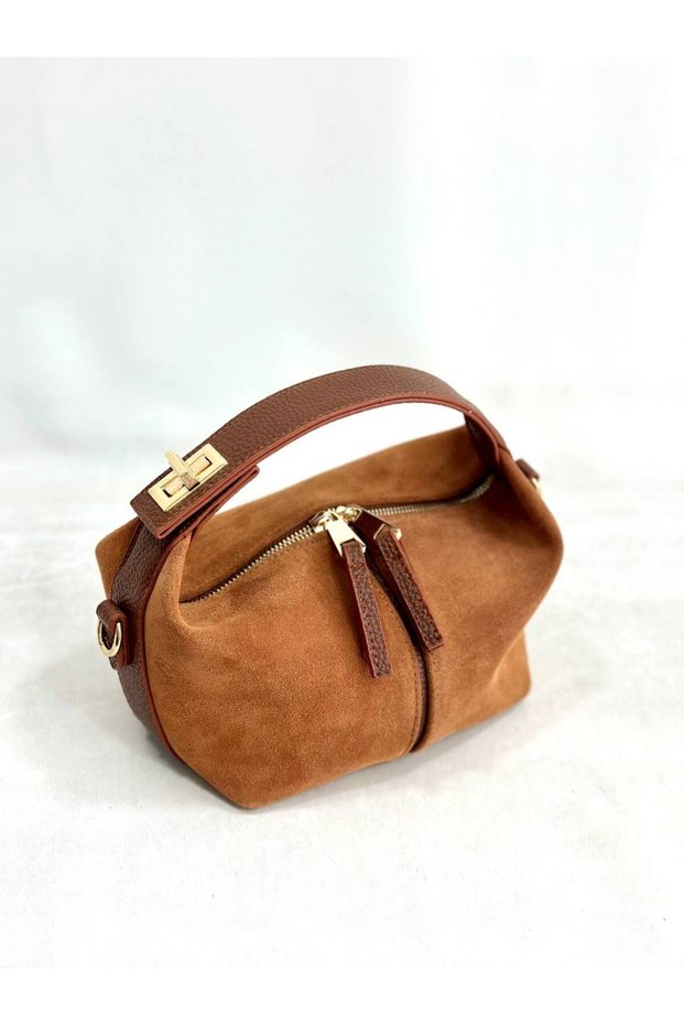 Genuine Suede Leather Suede Handbag Women's Hand Shoulder Diagonal Bag