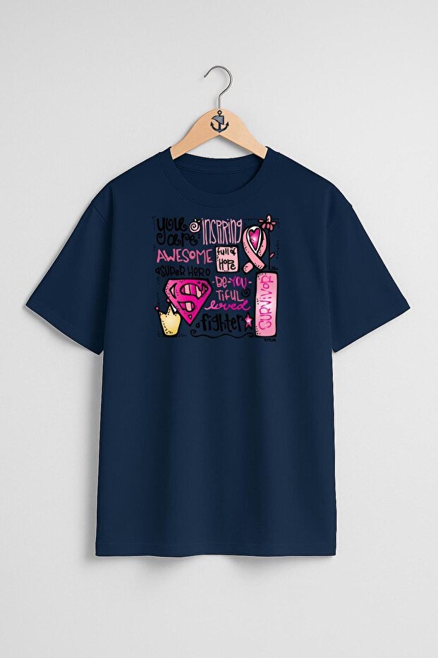 Oversize Breast Cancer Awareness Month Unisex T-Shirt with Chest Design
