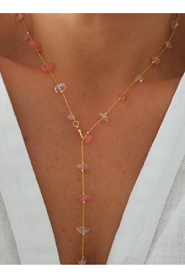 Natural Stone Row Necklace