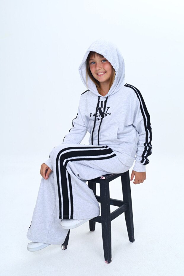Oversize 2 Thread Girls Sports Bottom & Top Tracksuit Set – 100% Cotton-308