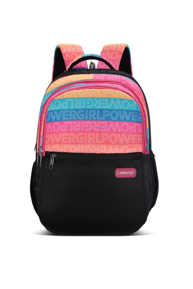 35L Girlpower Backpack | Laptop Compatiable | Raincover (Black)