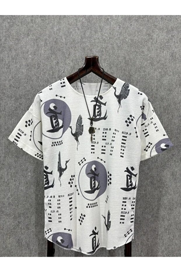 Oversize Patterned Bohemian Tshirt - 1